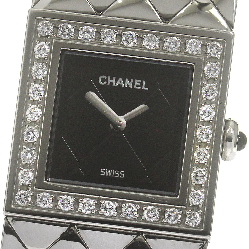 CHANEL Matrasse H0489 Diamond Bezel black Dial Quartz Ladies Watch_860491
