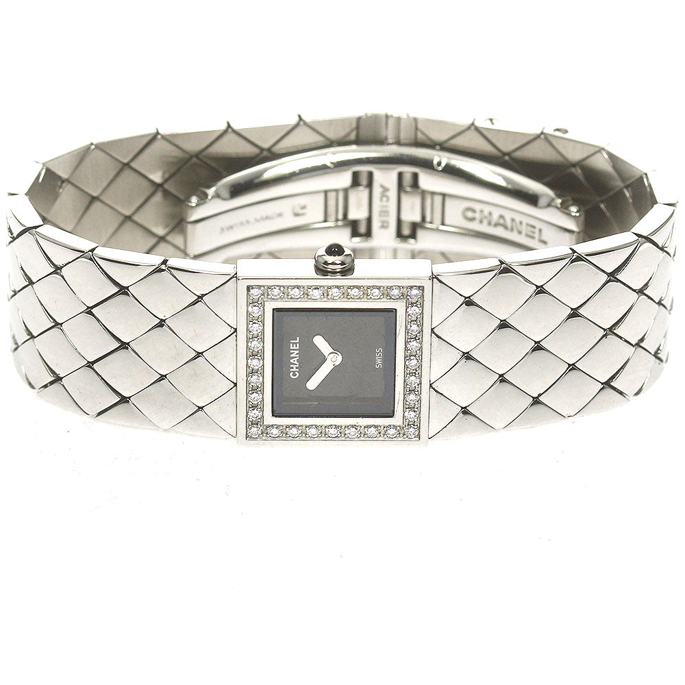 CHANEL Matrasse H0489 Diamond Bezel black Dial Quartz Ladies Watch_860491