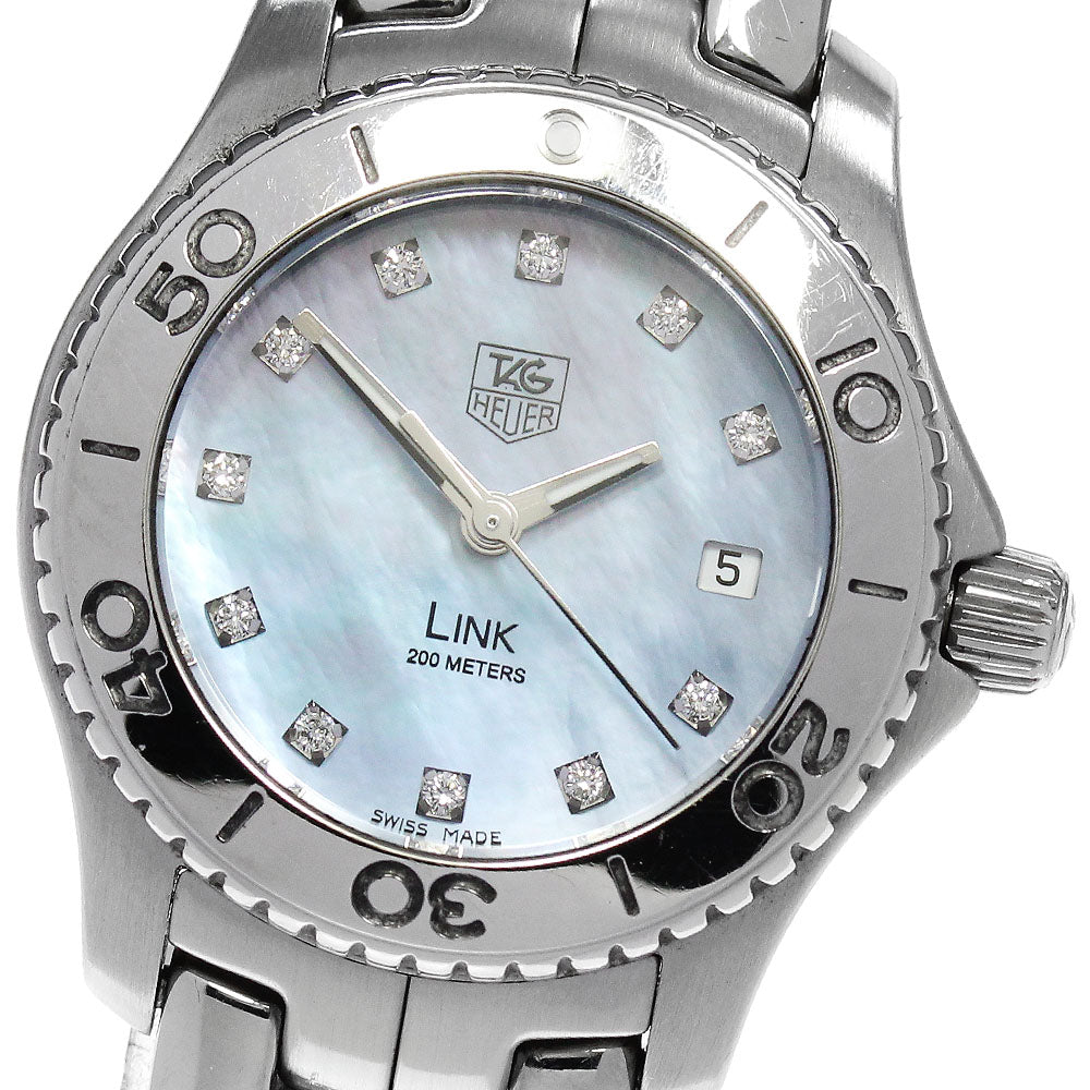 TAG HEUER Link WJ1317 11P diamond Blue shell Dial Quartz Ladies Watch_860856