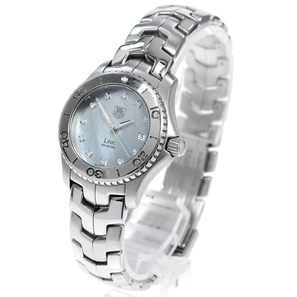 TAG HEUER Link WJ1317 11P diamond Blue shell Dial Quartz Ladies Watch_860856