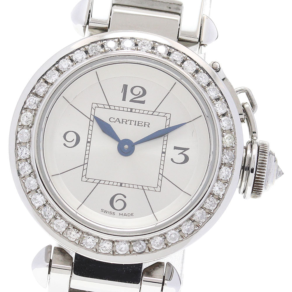 CARTIER Miss Pasha W3140007 After diamond bezel Silver Dial Quartz Ladies Watch_860865