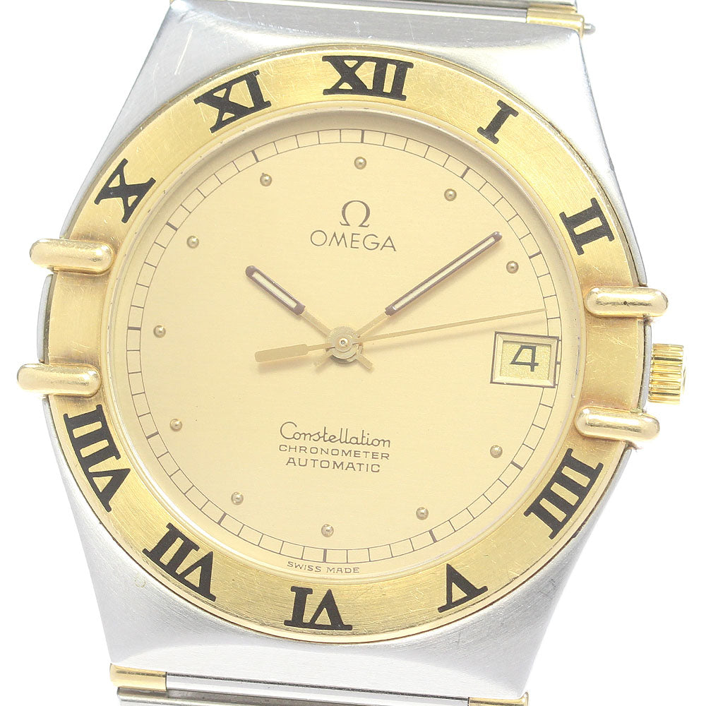OMEGA Constellation YG bezel Half bar Gold Dial Automatic Men's Watch_860890