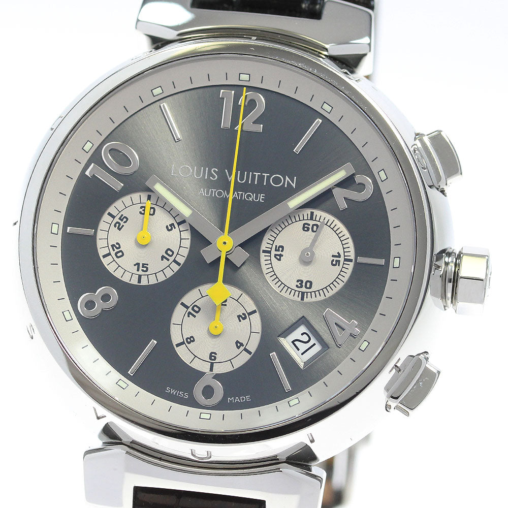 LOUIS VUITTON Tambour Q1120 Chronograph Date gray Dial Automatic Men's _860907
