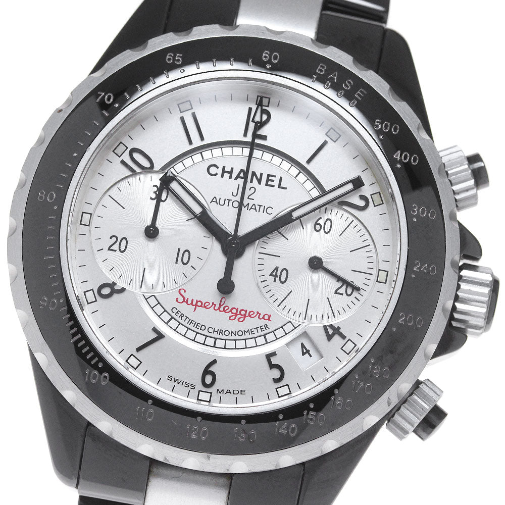 CHANEL J12 Super Reggera H1624 Chronograph Silver Dial Automatic Men's_860911