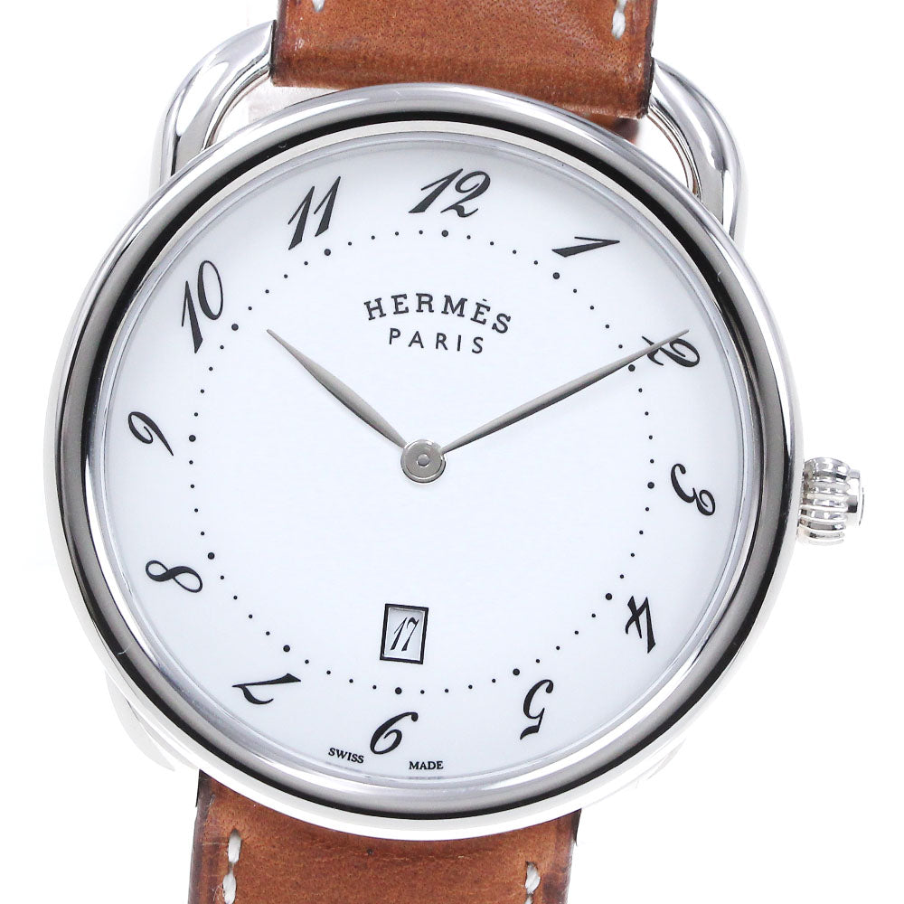 HERMES Arceau AR7Q.810 Date white Dial Quartz Men's Watch_861000