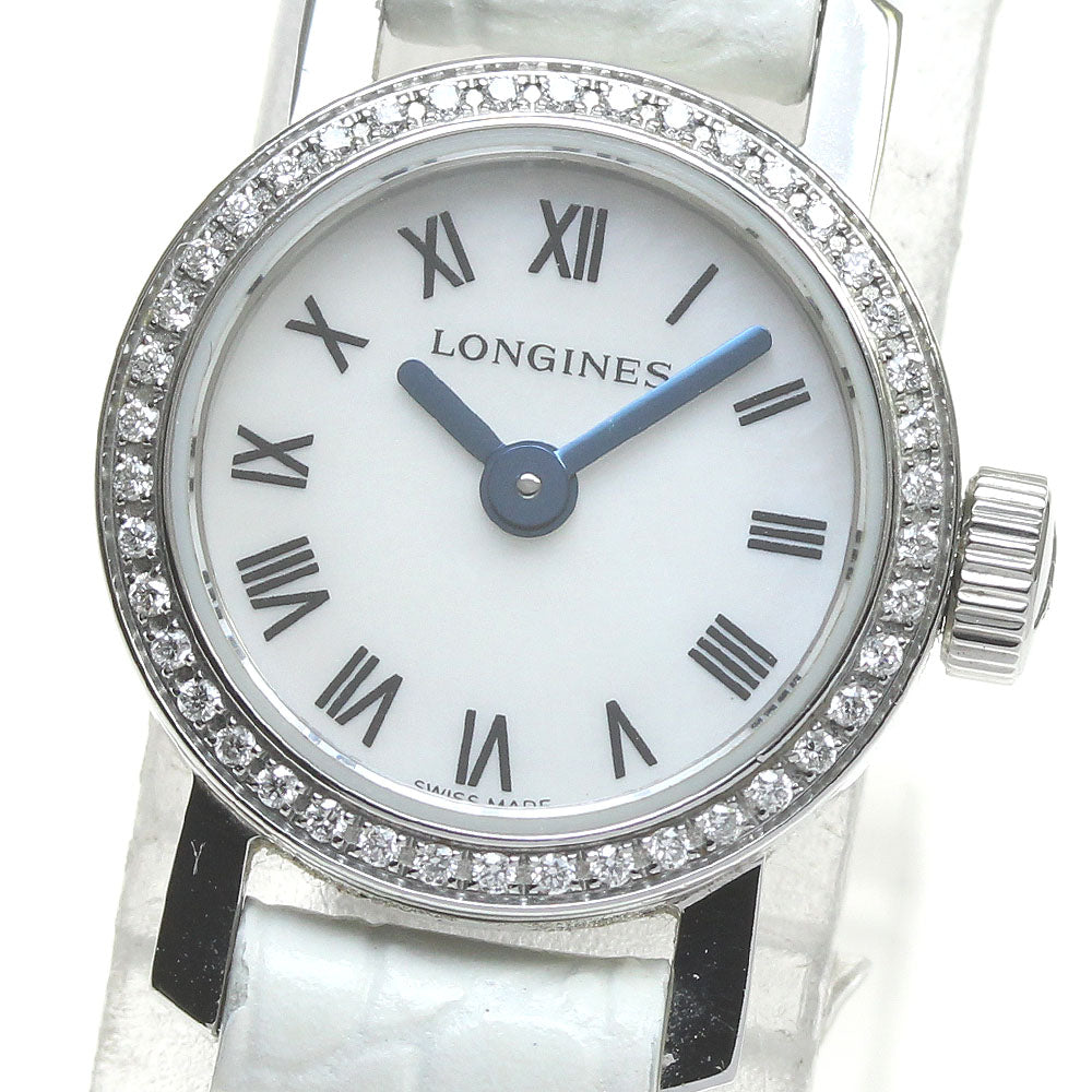 LONGINES mini L2.303.0 Diamond Bezel White shell Dial Quartz Ladies Watch_861045