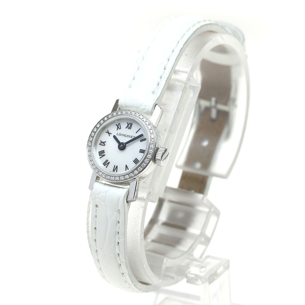 LONGINES mini L2.303.0 Diamond Bezel White shell Dial Quartz Ladies Watch_861045