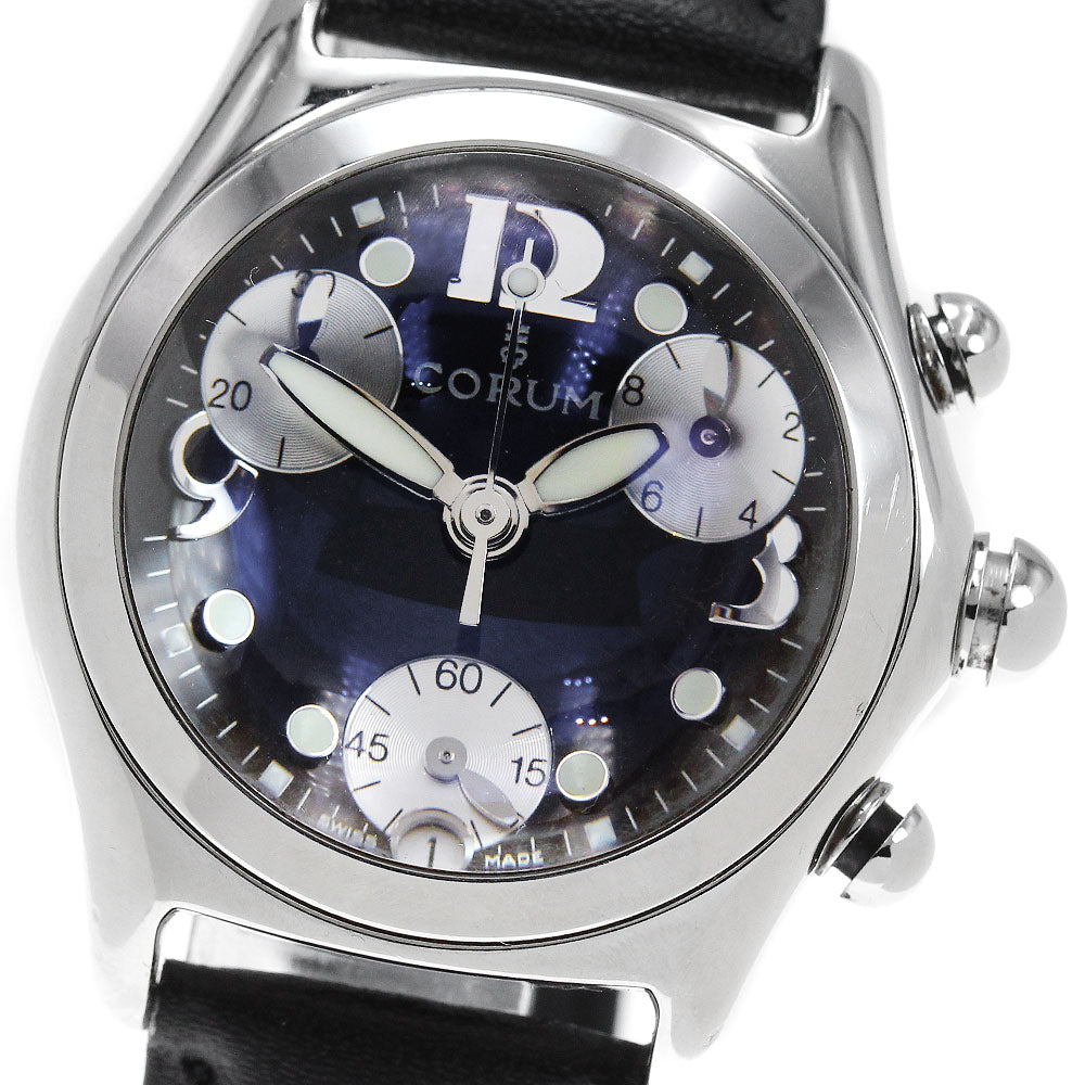 CORUM bubble 196.250.20 Date Chronograph black Dial Quartz Ladies Watch_861297