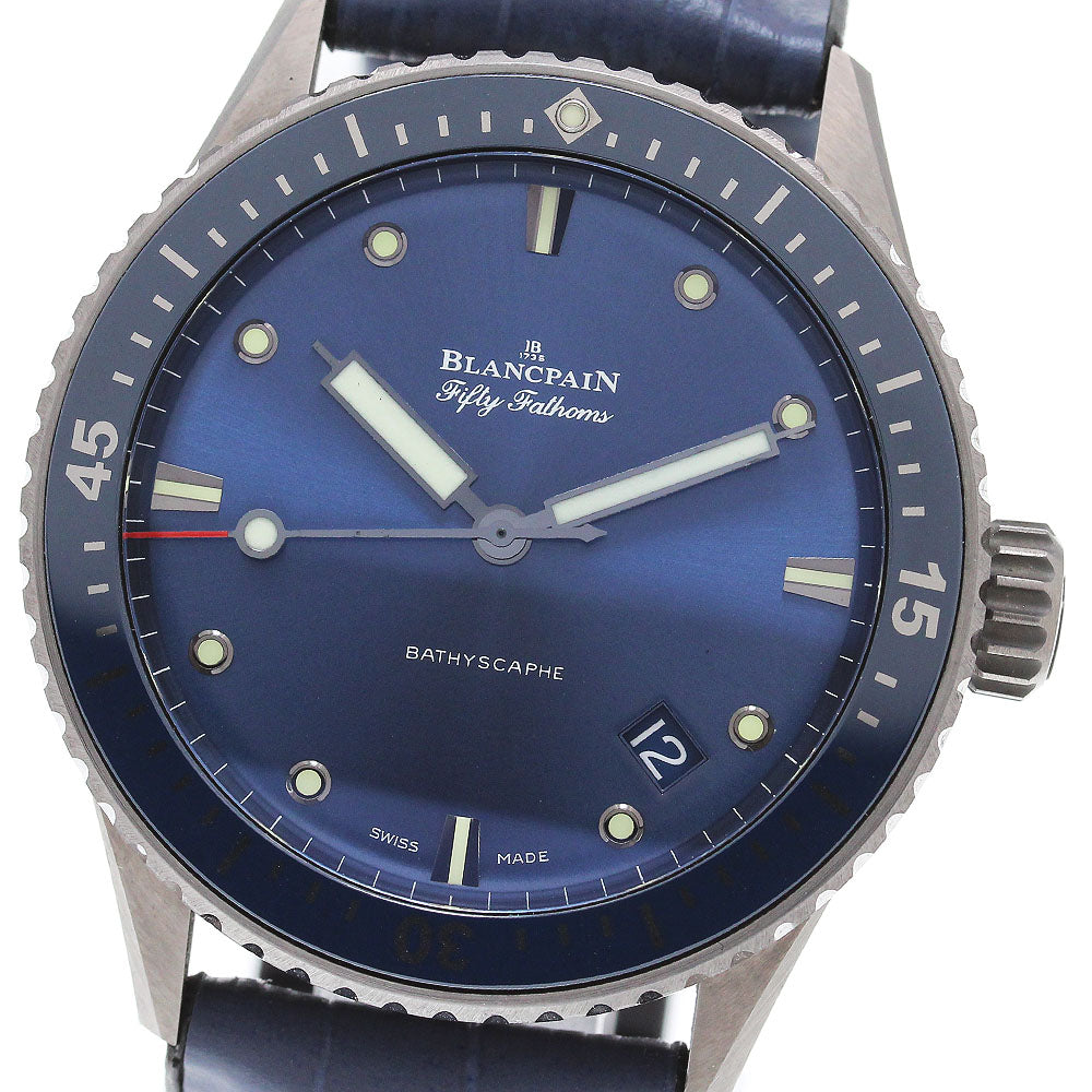 Blancpain Fifty Fathoms Batis Calfskin 5000-0240-O52A Date Navy Dial Automatic Men's Watch_861312