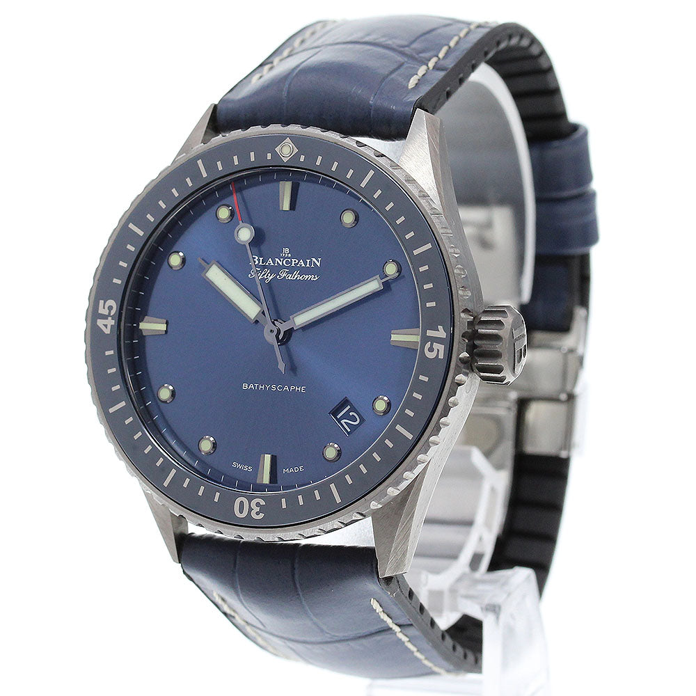Blancpain Fifty Fathoms Batis Calfskin 5000-0240-O52A Date Navy Dial Automatic Men's Watch_861312