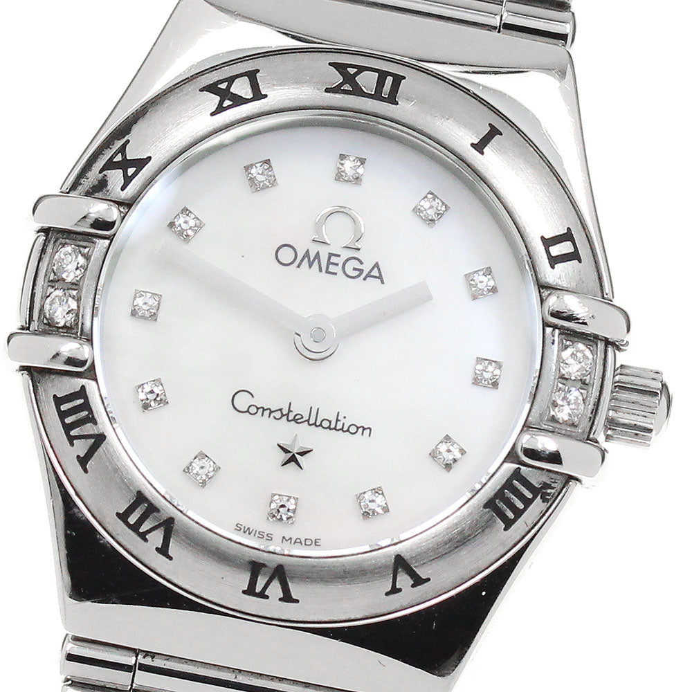 OMEGA Constellation My Choice 1566.76 12P side diamond White shell Dial Quartz Ladies Watch_861329