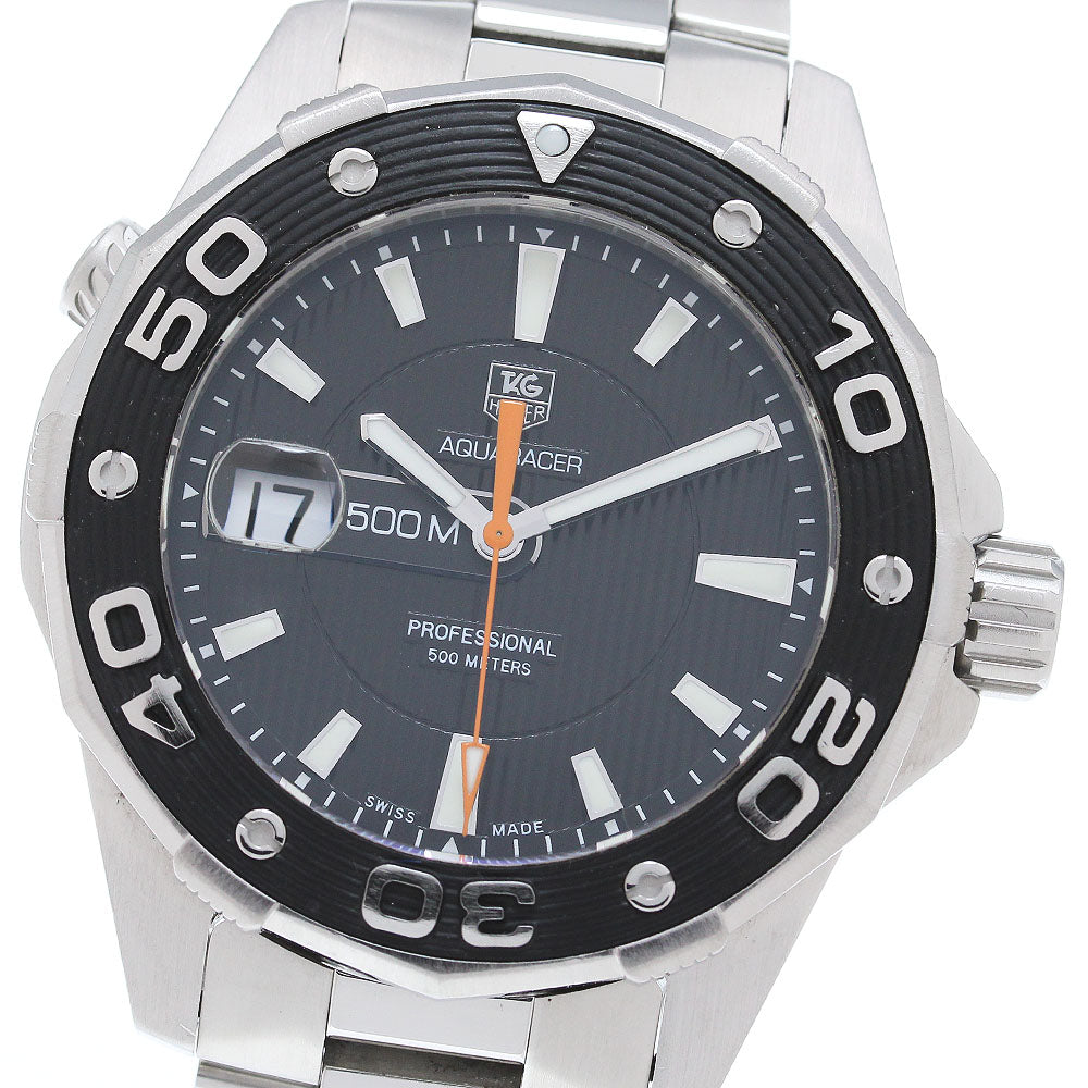TAG HEUER Aquaracer 500M WAJ1110 Date Black Dial Quartz Men's Watch_861334