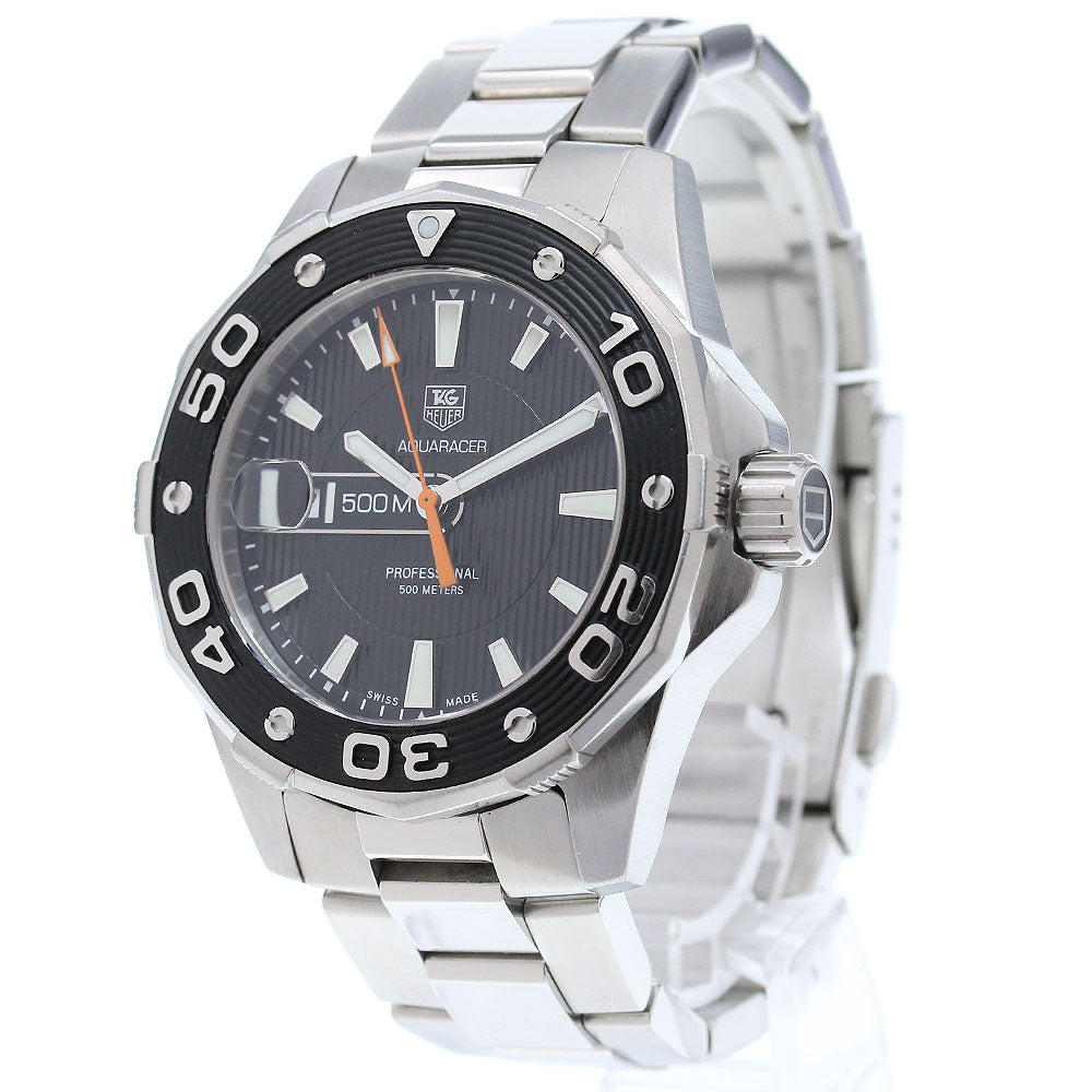 TAG HEUER Aquaracer 500M WAJ1110 Date Black Dial Quartz Men's Watch_861334