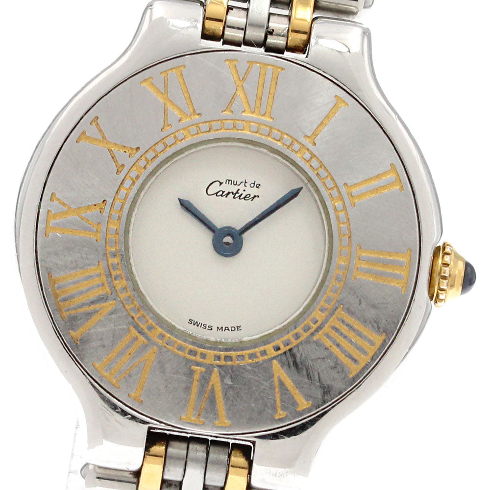 CARTIER Must21 SM W10051F4 white Dial Quartz Ladies Watch_861401