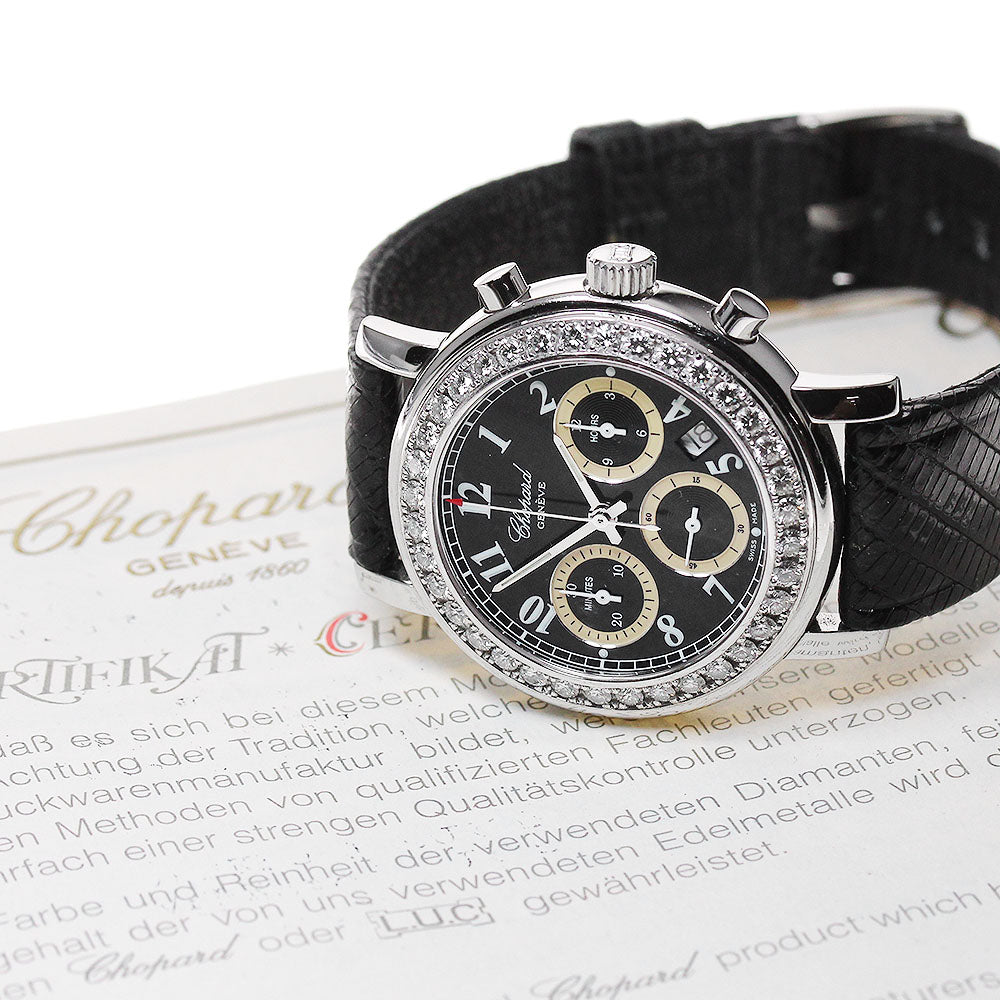 Chopard Mille Miglia 8356 Date chronograph diamond bezel black Dial Quartz Men's Watch_861437