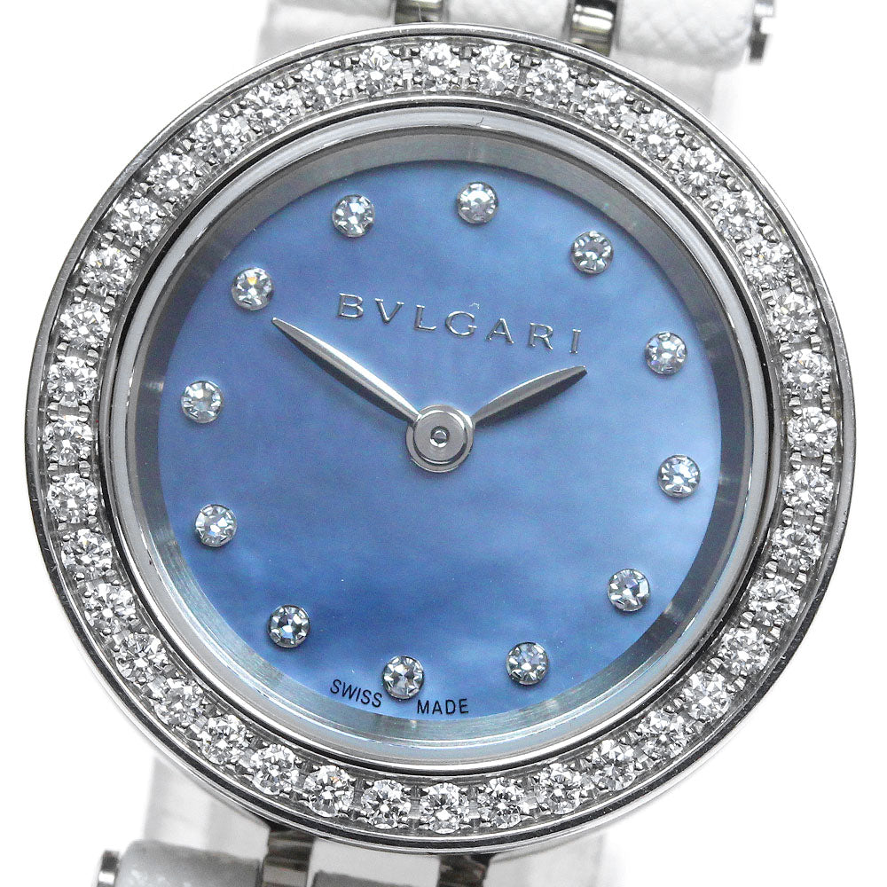 BVLGARI B-ZERO1 BZ23S 12P diamond Blue shell Dial Quartz Ladies Watch_861442