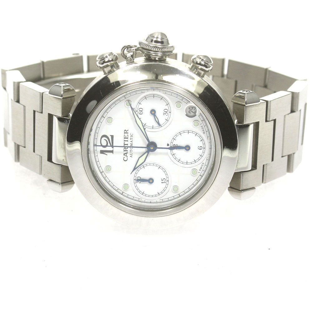 CARTIER Pasha C Chrono W31039M7 Chronograph white Dial Automatic Boy's_861492