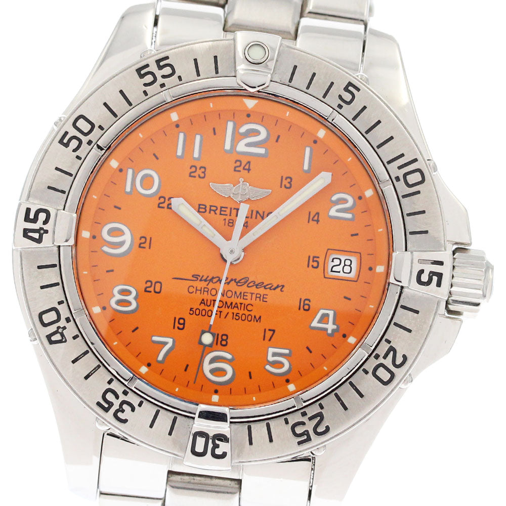 BREITLING Super Ocean A17360 Date Orange Dial Automatic Men's Watch_861580