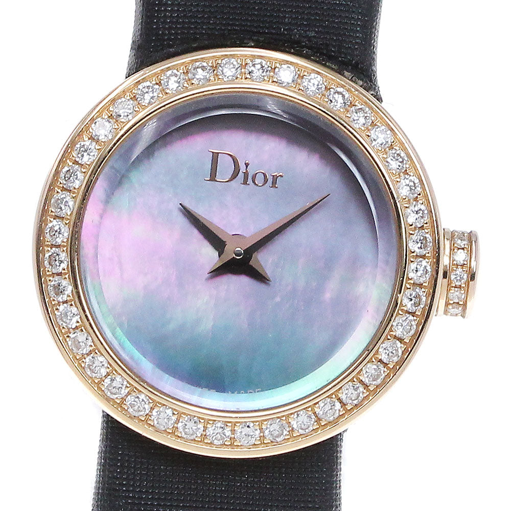 Dior la di de dior CD040170 K18PG diamond bezel Blue shell Dial Quartz Ladies Watch_861585