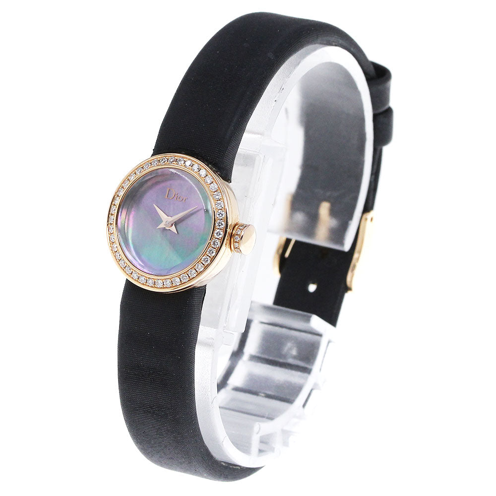 Dior la di de dior CD040170 K18PG diamond bezel Blue shell Dial Quartz Ladies Watch_861585