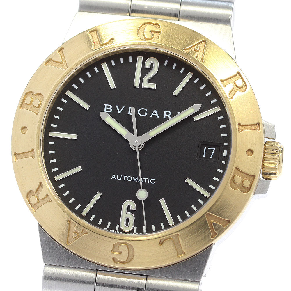 BVLGARI Diagono Sports LCV35SG Date YG bezel black Dial Automatic Men's_861650