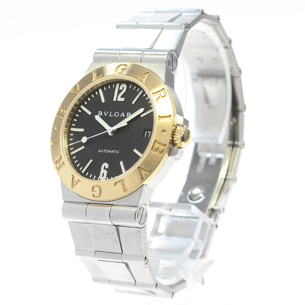 BVLGARI Diagono Sports LCV35SG Date YG bezel black Dial Automatic Men's_861650
