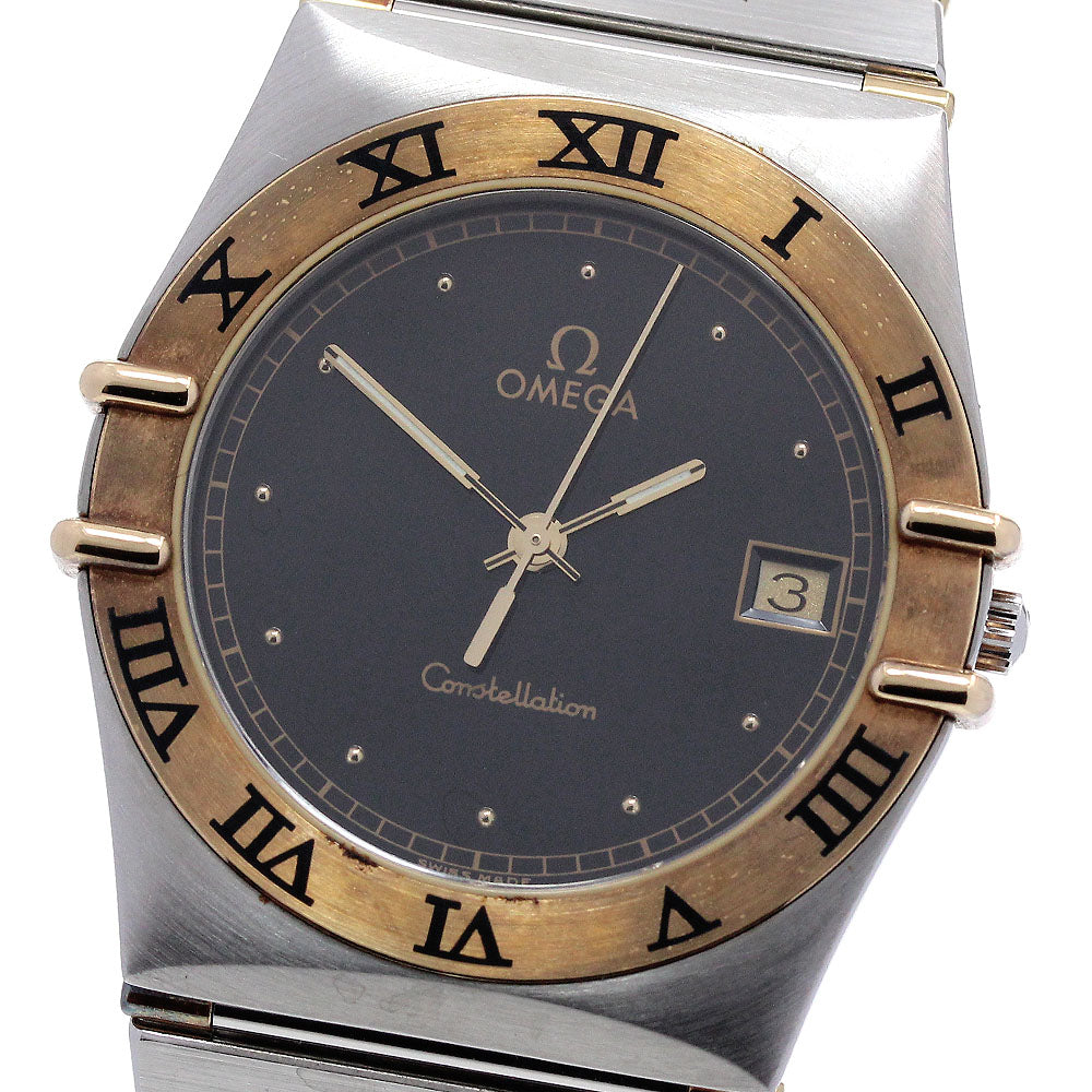 OMEGA Constellation date half bar black Dial Quartz Men's Watch_861694