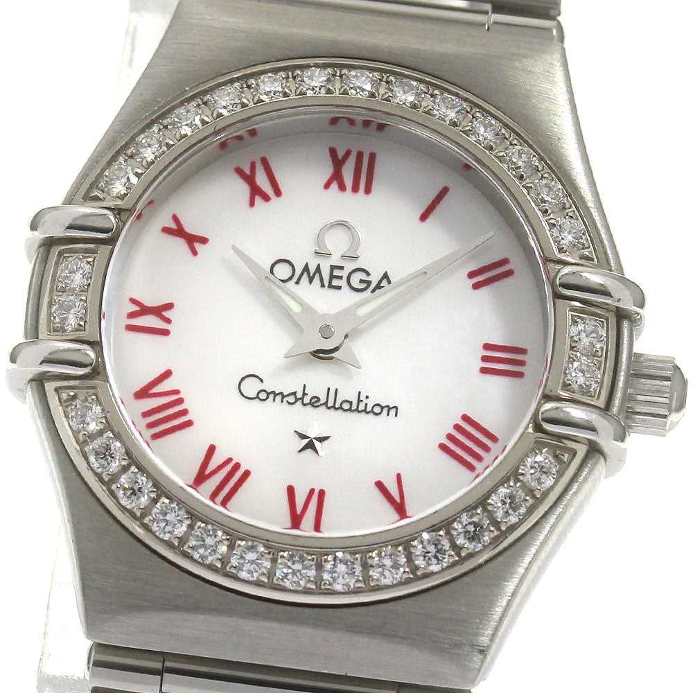 OMEGA Constellation Mini 1466.63 Diamond Bezel White shell Dial Quartz Ladies Watch_861700