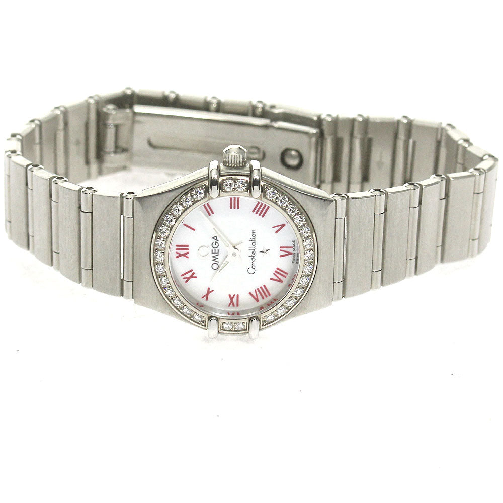 OMEGA Constellation Mini 1466.63 Diamond Bezel White shell Dial Quartz Ladies Watch_861700