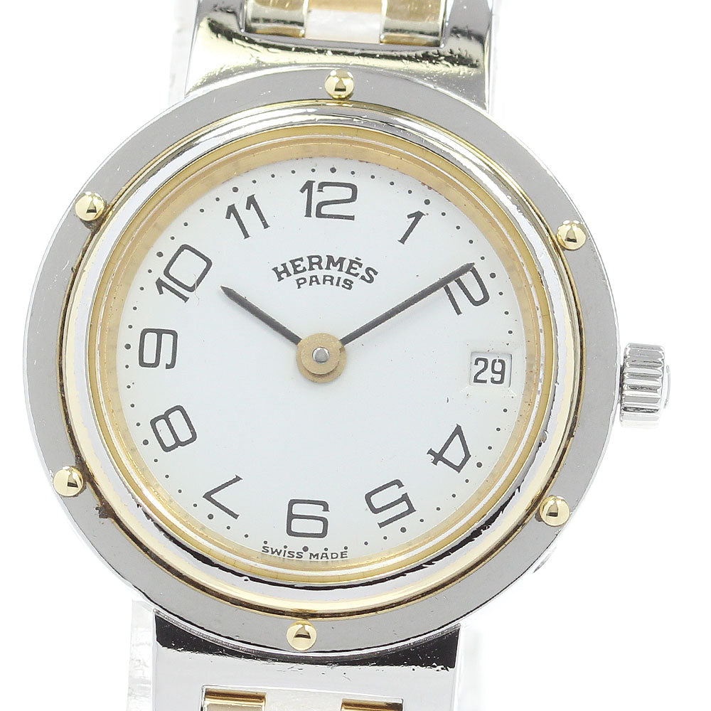 HERMES Clipper Date white Dial Quartz Ladies Watch_861715
