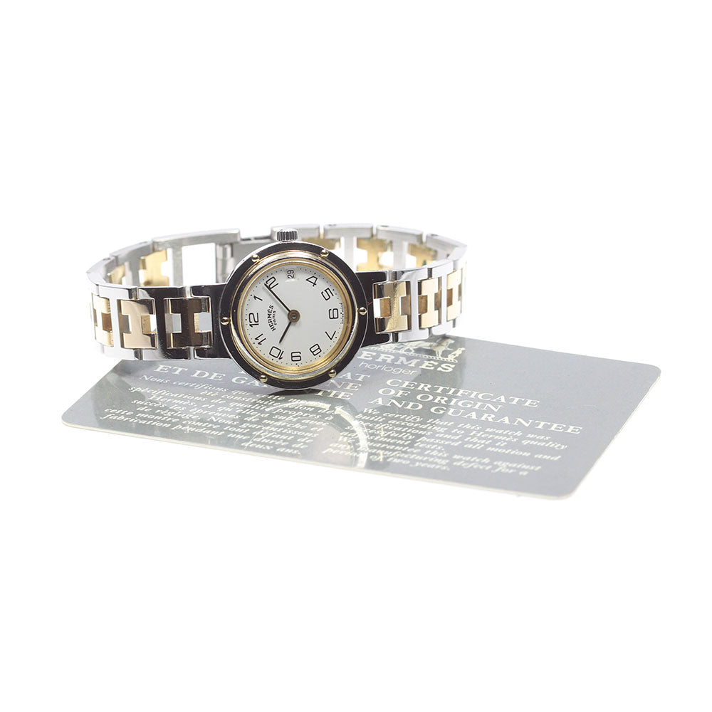 HERMES Clipper Date white Dial Quartz Ladies Watch_861715
