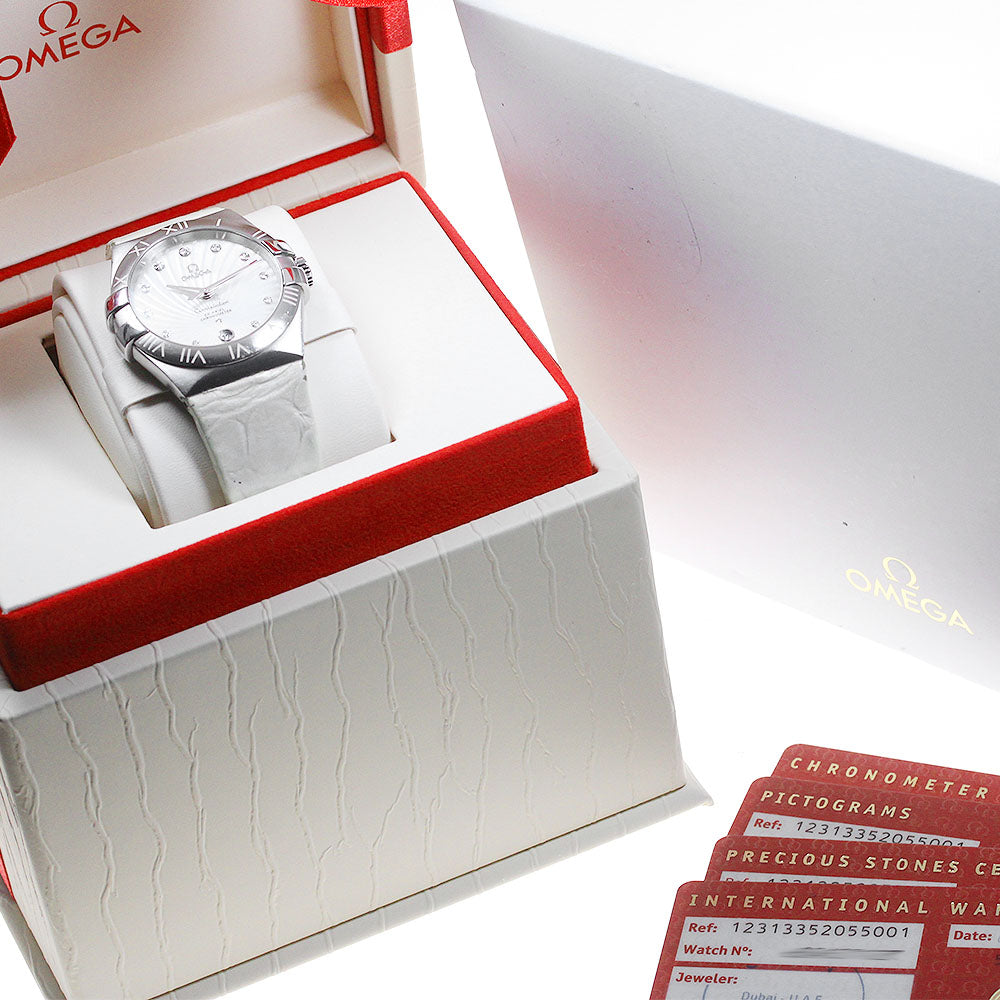 OMEGA Constellation 123.13.35.20.55.001 11P diamond White shell Dial Automatic Ladies Watch_861780