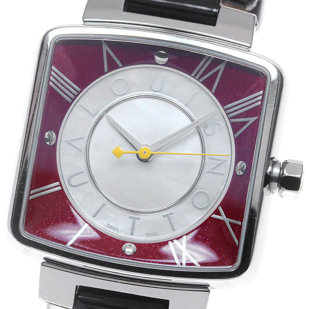 LOUIS VUITTON magic speedy Q221J White Shell/Red Dial Quartz Ladies Watch_861879