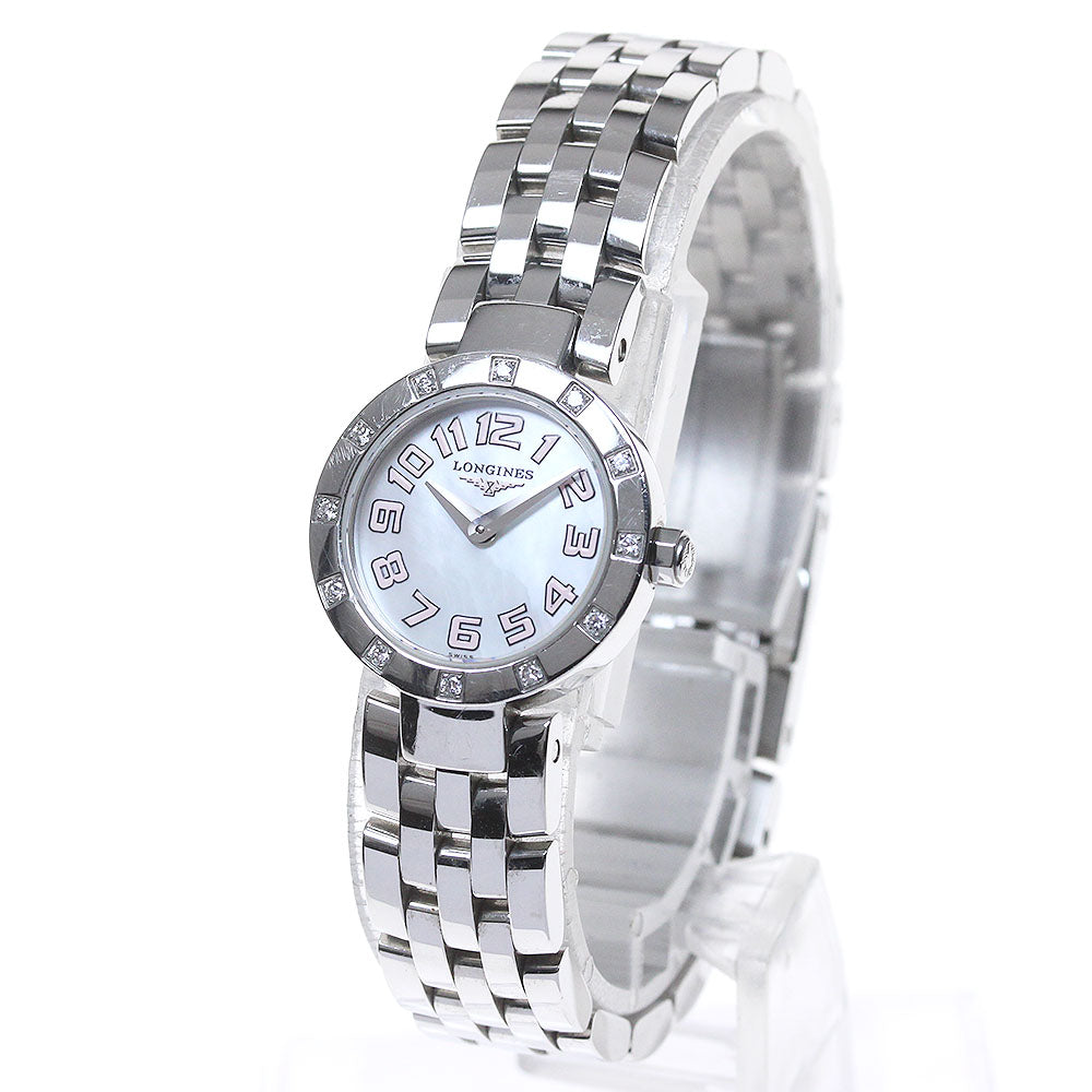 LONGINES Dolcevita L5.174.0 Diamond Bezel White shell Dial Quartz Ladies Watch_861889