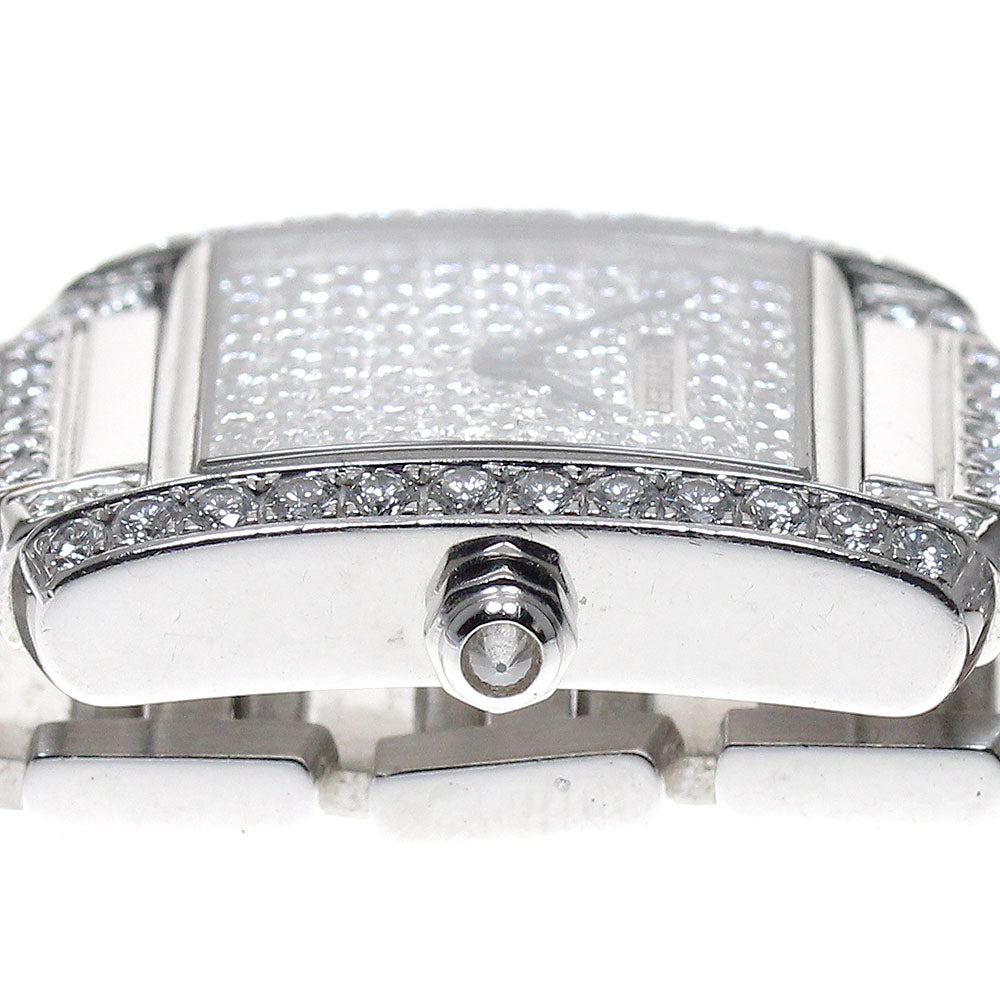 CARTIER Tank francaise SM W5001256 K18WG After Diamond Silver Dial Quartz Ladies Watch_861897