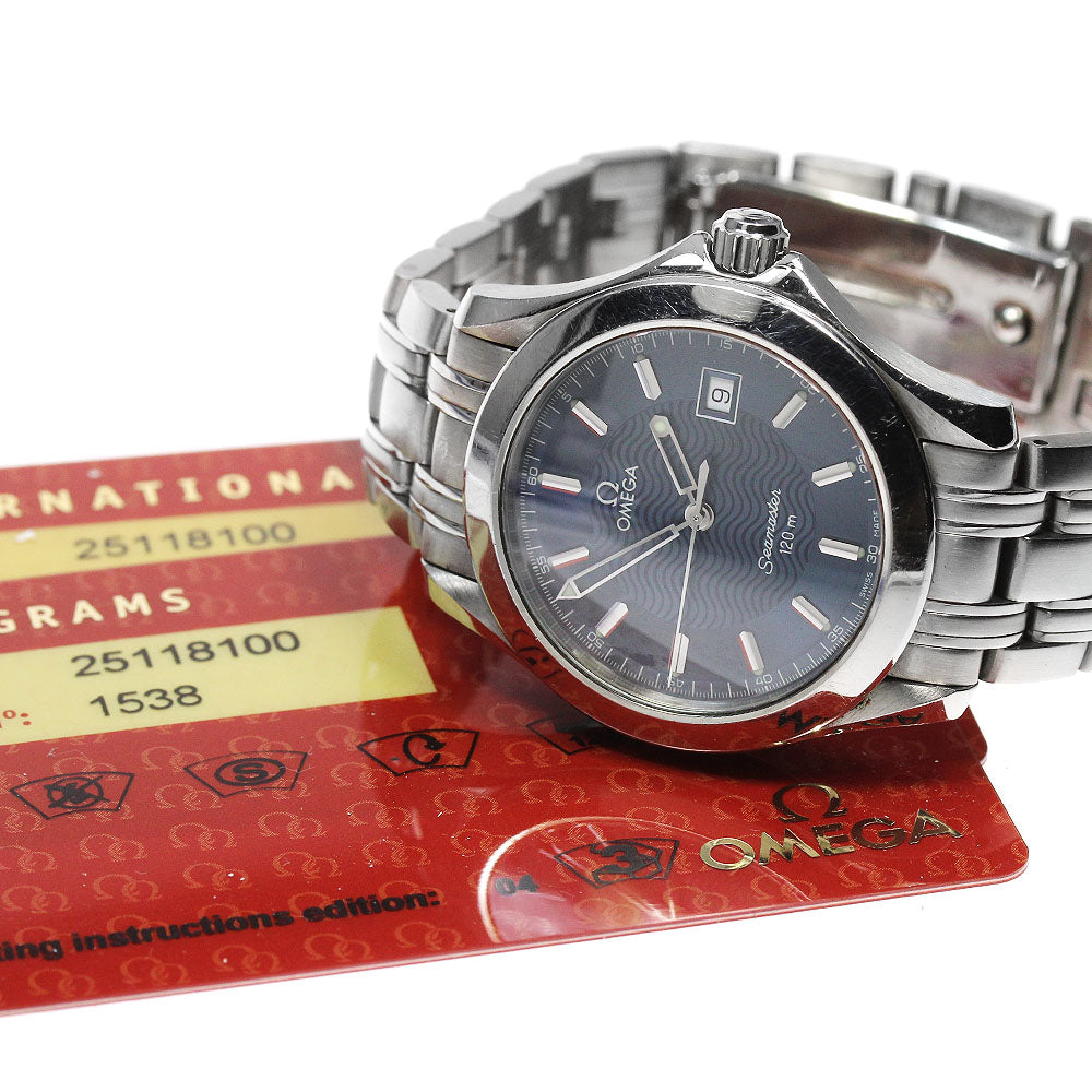 OMEGA Seamaster120 2511.81 Date Navy Dial Quartz Men's Watch_861907
