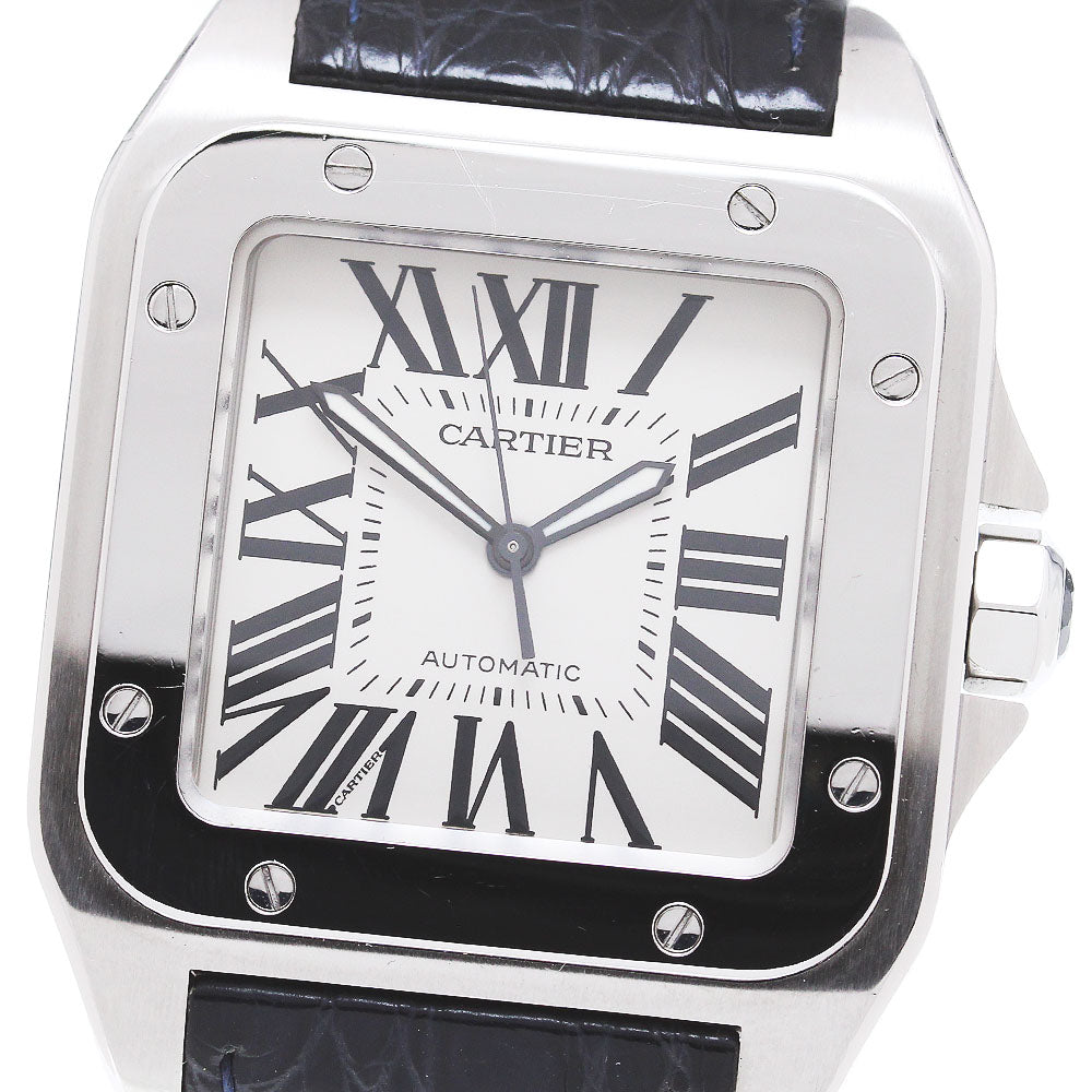 CARTIER Santos 100 LM W20076X8 Silver Dial Automatic Men's Watch_861934