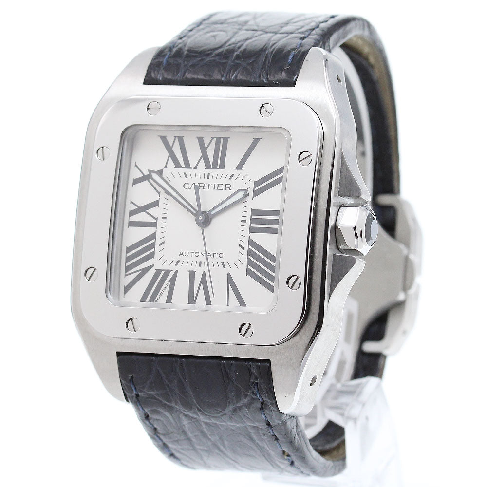 CARTIER Santos 100 LM W20076X8 Silver Dial Automatic Men's Watch_861934