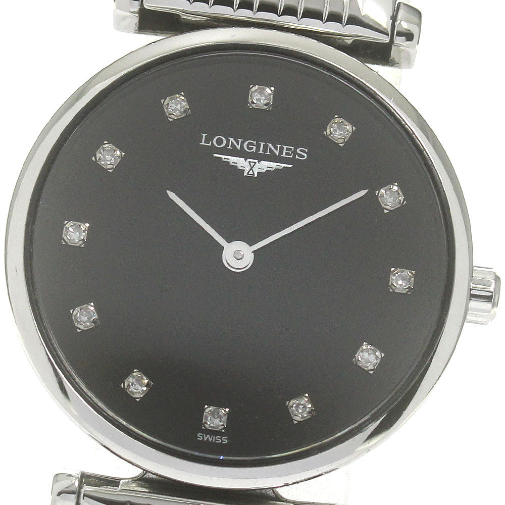 LONGINES Grand Classic L4.209.4 12P diamond black Dial Quartz Ladies_861944