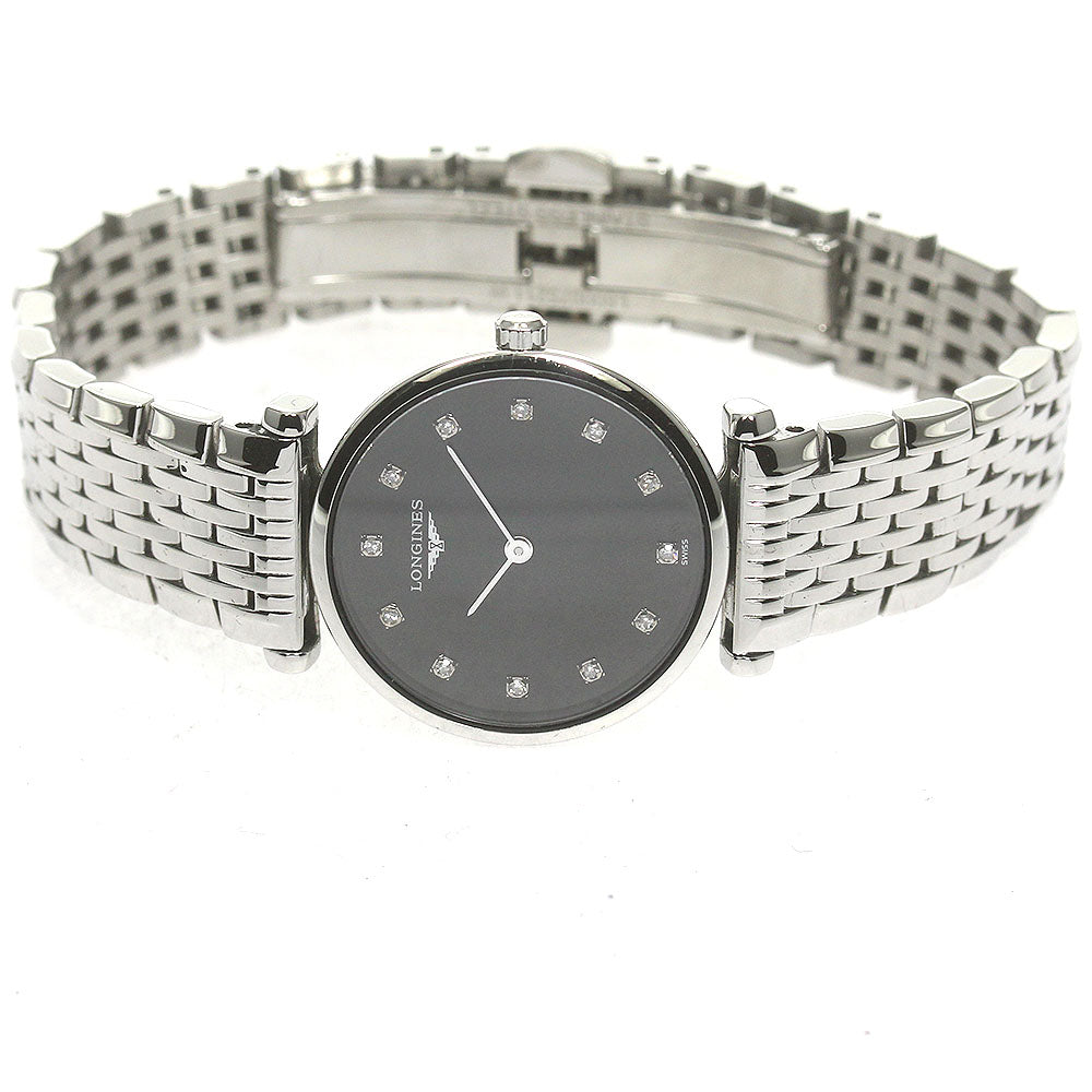 LONGINES Grand Classic L4.209.4 12P diamond black Dial Quartz Ladies_861944