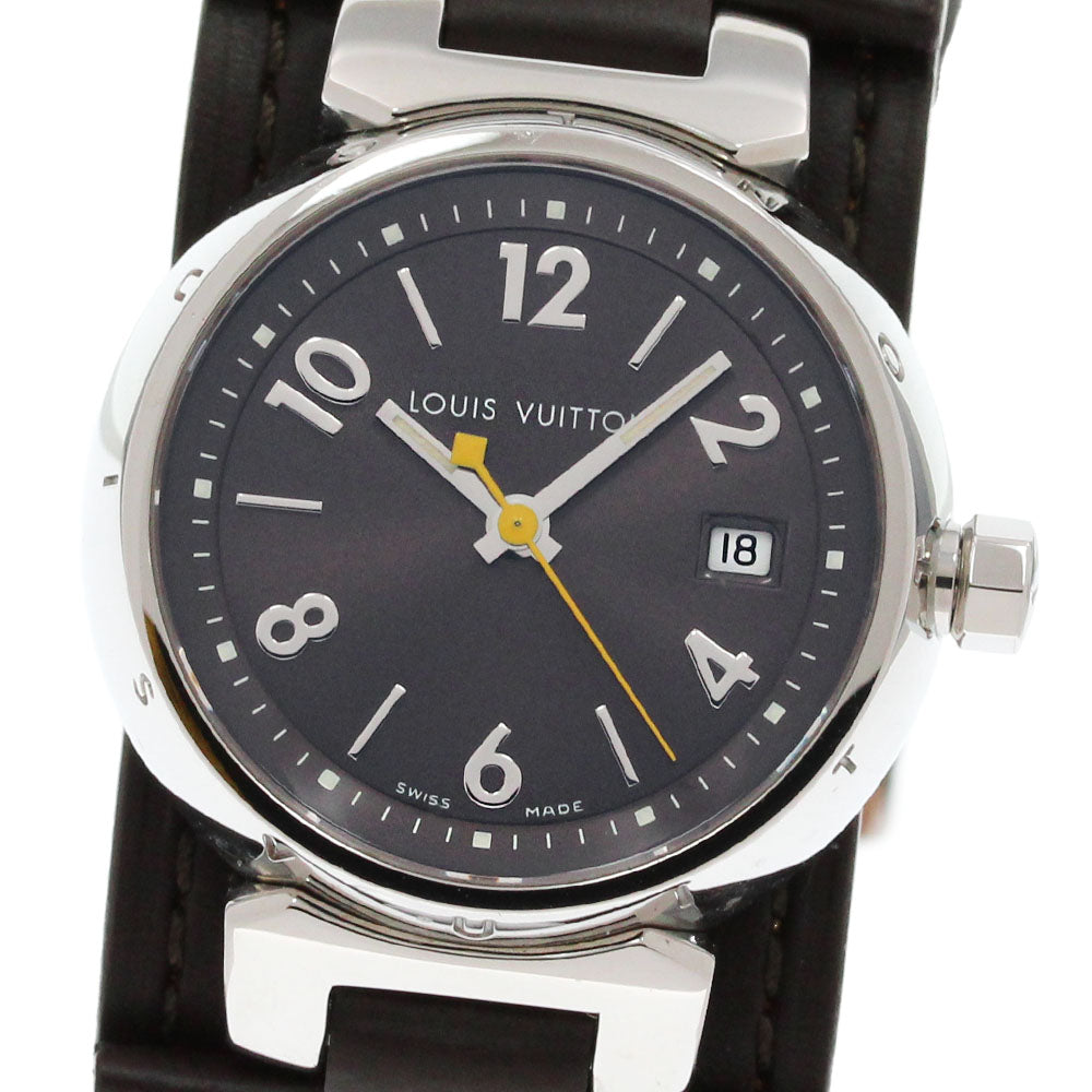 LOUIS VUITTON Tambour Q1211 Date Brown Dial Quartz Ladies Watch_861951