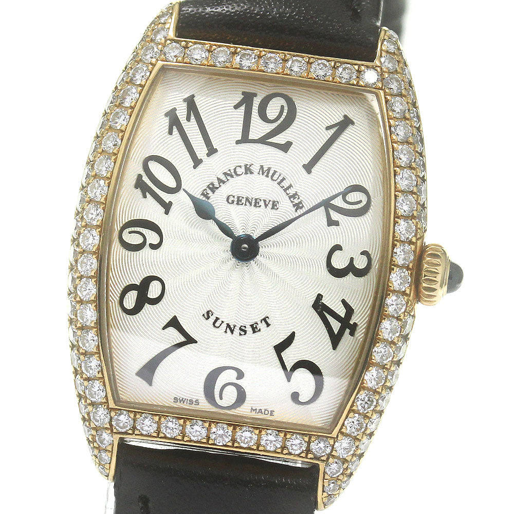 FRANCK MULLER Sunset 1752QZD K18PG diamond bezel Quartz Ladies_861976
