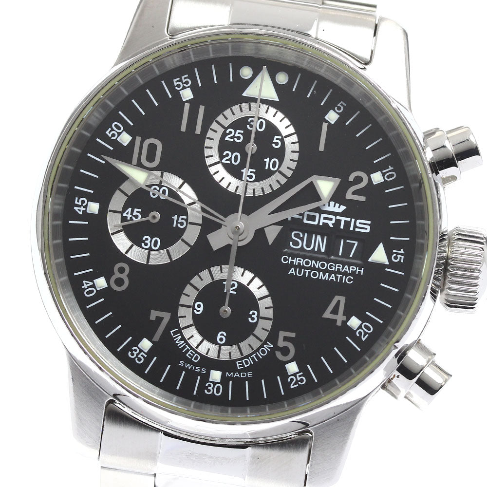 FORTIS Freeger 597.20.141 Chronograph day date black Dial Automatic Men's_861991