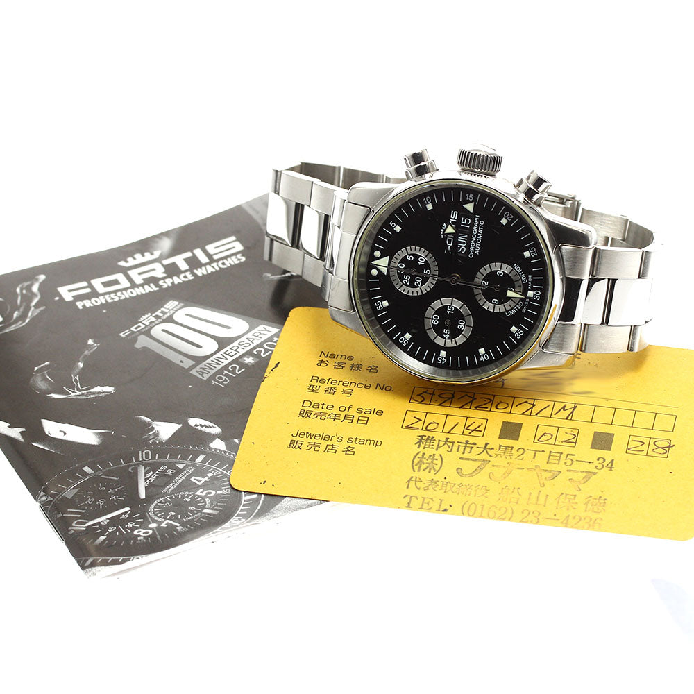 FORTIS Freeger 597.20.141 Chronograph day date black Dial Automatic Men's_861991