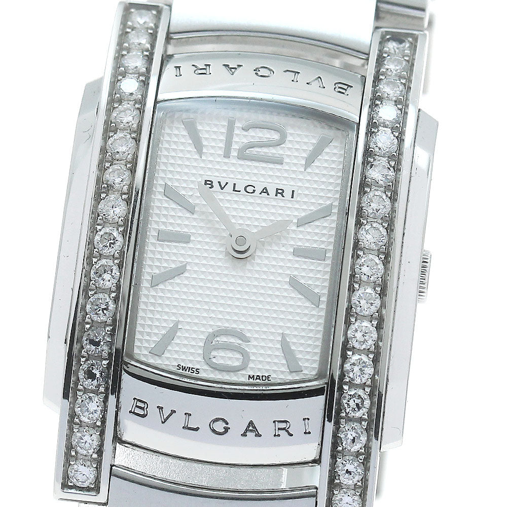 BVLGARI Assioma AA35S side diamond bezel Silver Dial Quartz Ladies Watch_862150