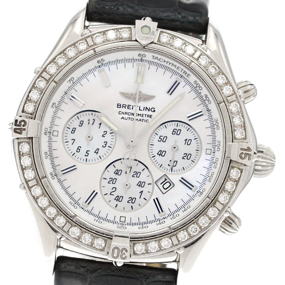 BREITLING Shadow flyback A35312 Diamond Bezel White shell Dial Automatic Men's Watch_862152