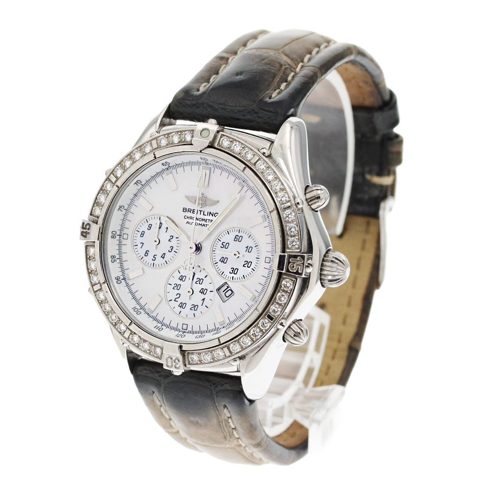 BREITLING Shadow flyback A35312 Diamond Bezel White shell Dial Automatic Men's Watch_862152