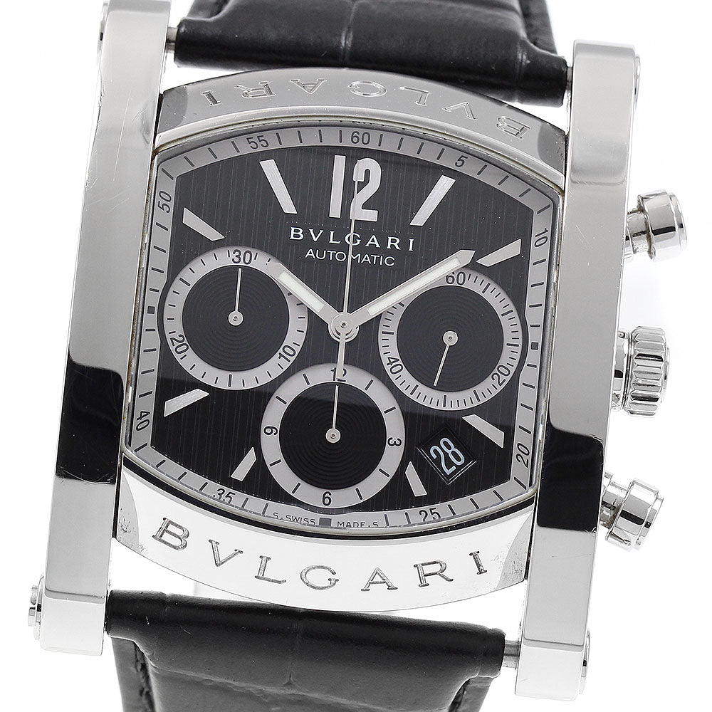 BVLGARI Assioma AA48SCH Date Chronograph black Dial Automatic Men's Watch_862175