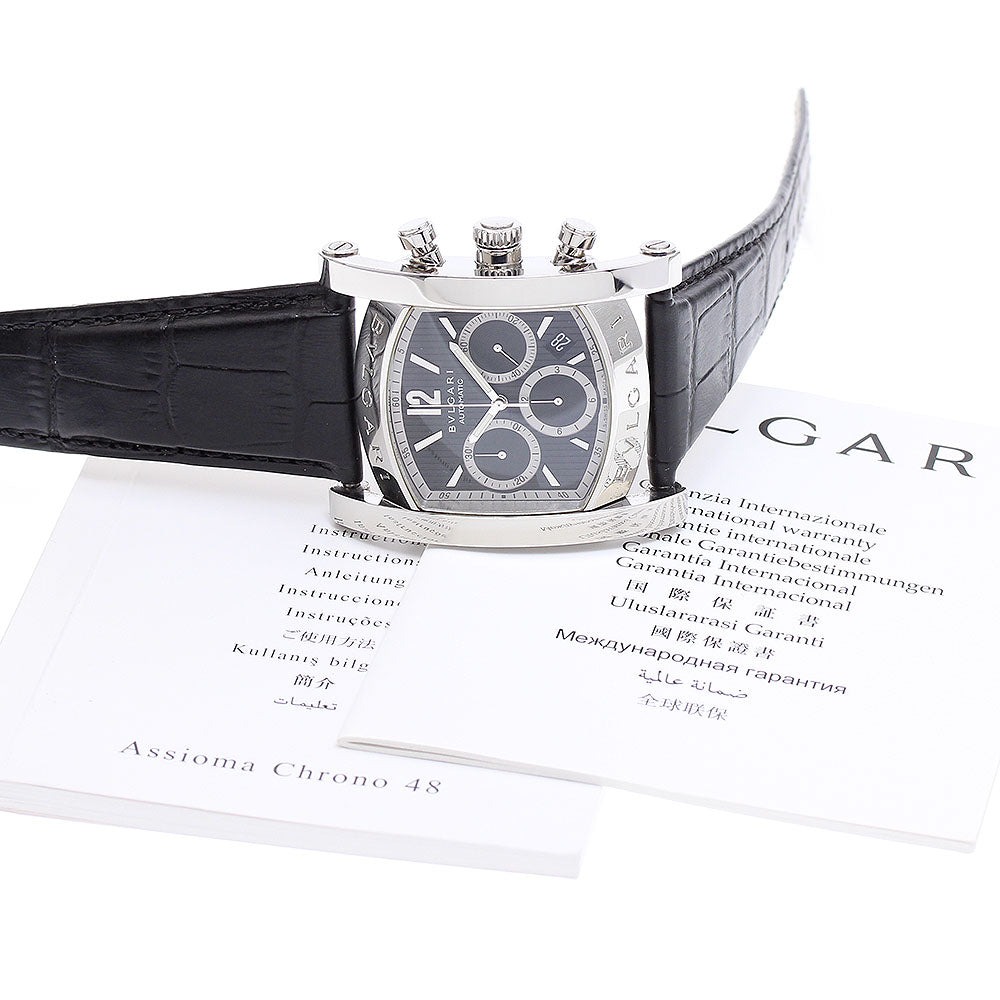 BVLGARI Assioma AA48SCH Date Chronograph black Dial Automatic Men's Watch_862175