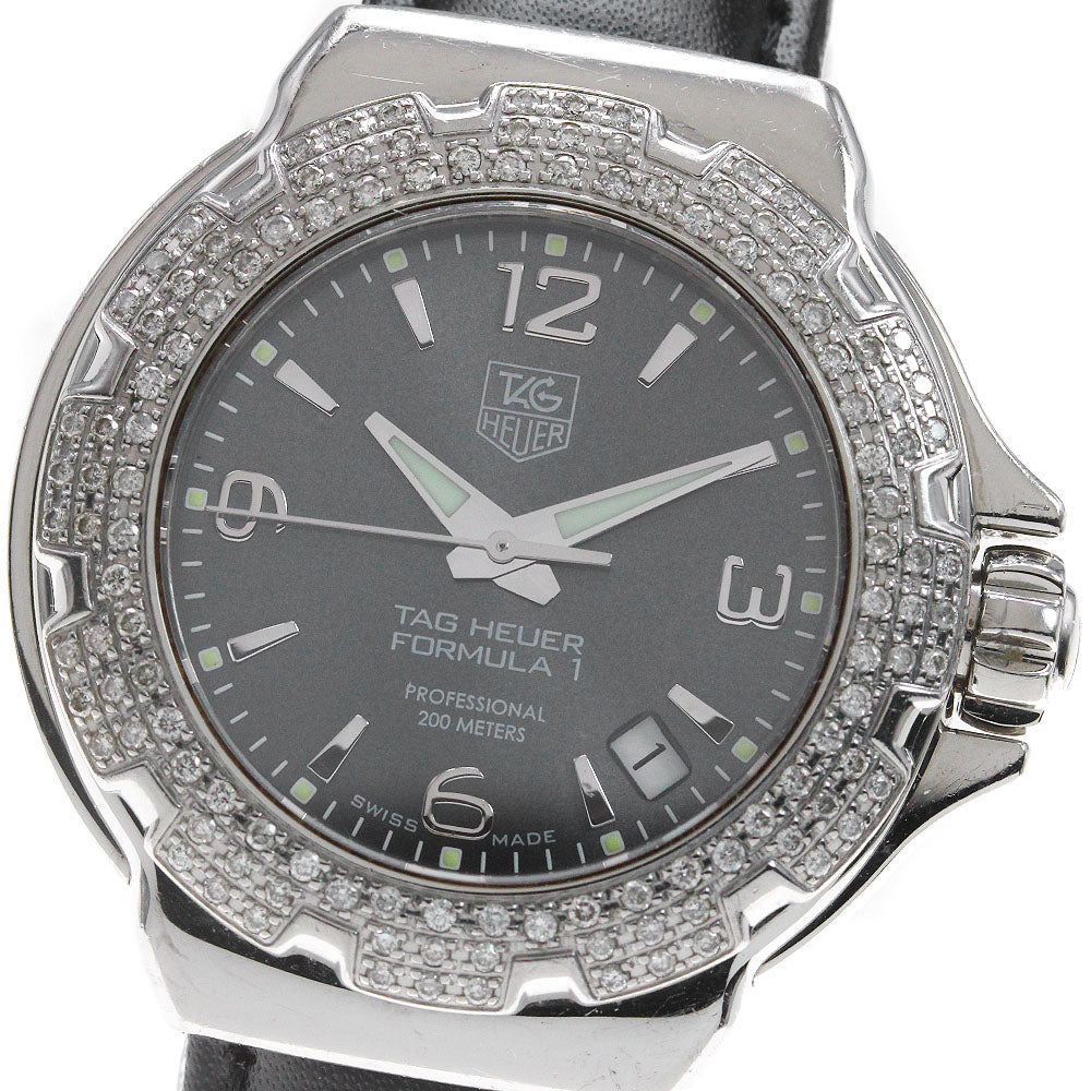TAG HEUER Formula 1 WAC1218 Diamond Bezel Gray Dial Quartz Ladies Watch_862185
